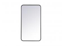 Elegant MR802036BK - Soft Corner Metal Rectangular Mirror 20x36 Inch in Black