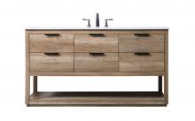 Elegant VF19260NT - 60 Inch Single Bathroom Vanity in Natural Oak