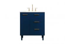 Elegant VF47030MBL - 30 Inch Bathroom Vanity in Blue