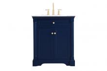 Elegant VF53030BL - 30 Inch Single Bathroom Vanity in Blue