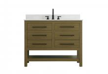 Elegant VF60542MCB-BS - 42 inch Single Bathroom Vanity in Chestnut Brown with backsplash