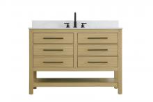 Elegant VF60548MHB-BS - 48 inch Single Bathroom Vanity in Honey Brown with backsplash