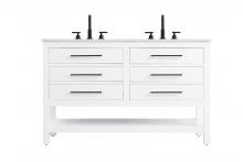 Elegant VF60554DWH - 54 inch Double Bathroom Vanity in White