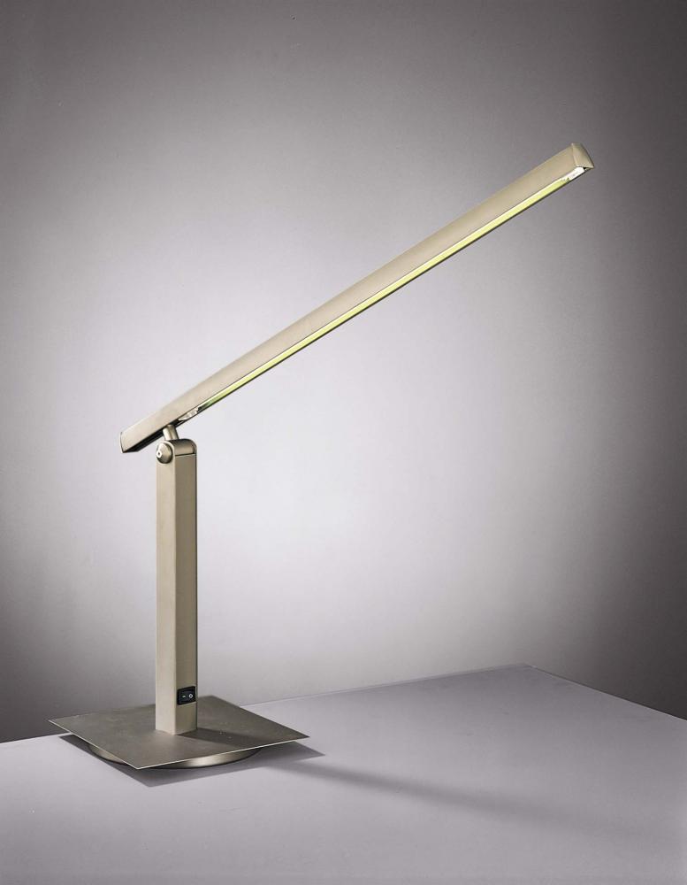 One Light Matte Brushed Nickel Desk Lamp