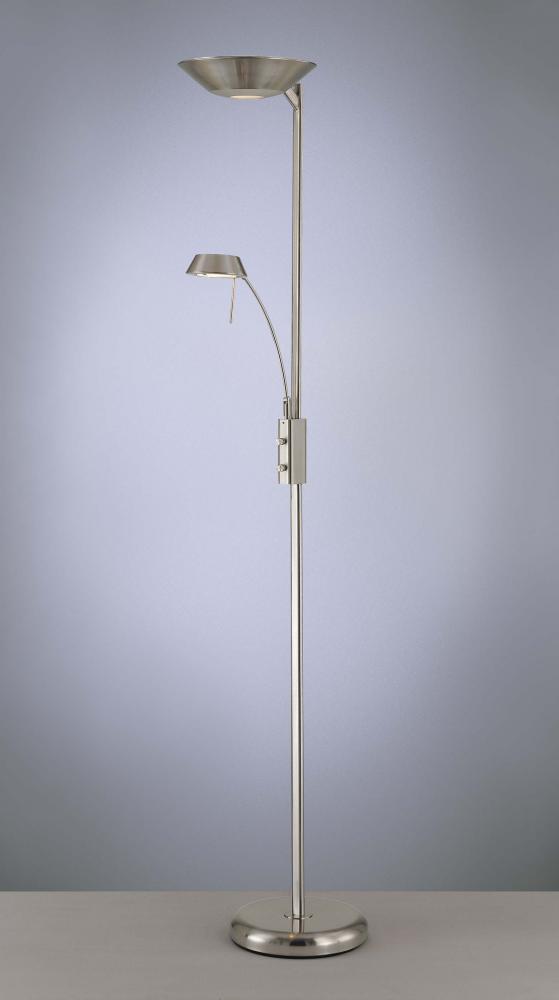 Brushed Nickel White Glass Floor Lamp