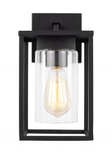 Generation-Designer 8531101EN7-12 - Vado transitional 1-light LED outdoor exterior small wall lantern sconce in black finish with clear