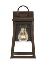 Generation-Designer 8548401EN7-71 - Founders modern 1-light LED outdoor exterior small wall lantern sconce in antique bronze finish with