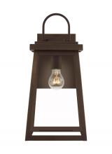 Generation-Designer 8748401EN7-71 - Founders modern 1-light LED outdoor exterior large wall lantern sconce in antique bronze finish with