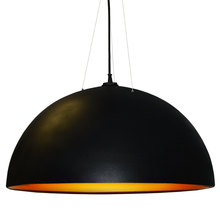 Dainolite 114-313P-BK-GLD - 3 Bulb Pendant, Black & Gold Finish