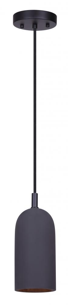 Jack 1 Light Pendant, Black Finish