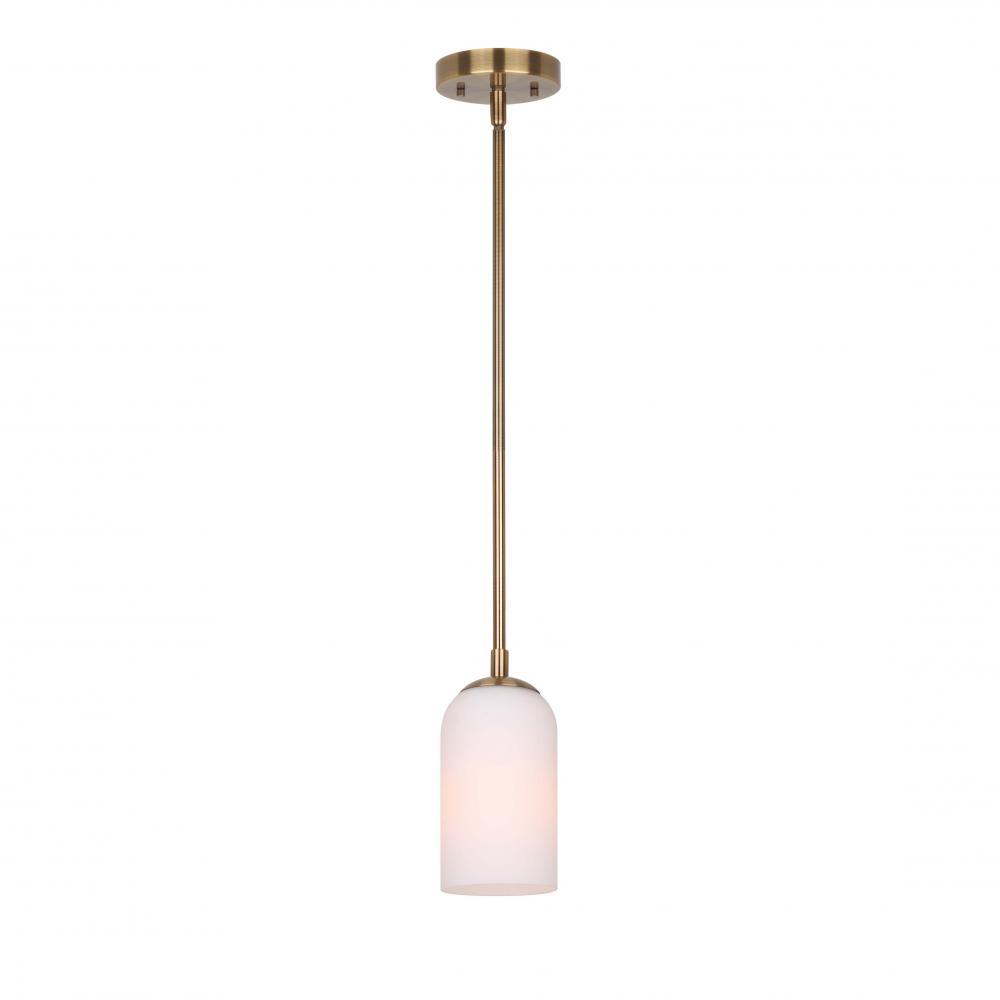 NOVALEE, IPL1130A01GD, 1 Lt Rod Pendant, Flat Opal Glass, 60W Type A, 4.75" W x 10.5 - 58.5"