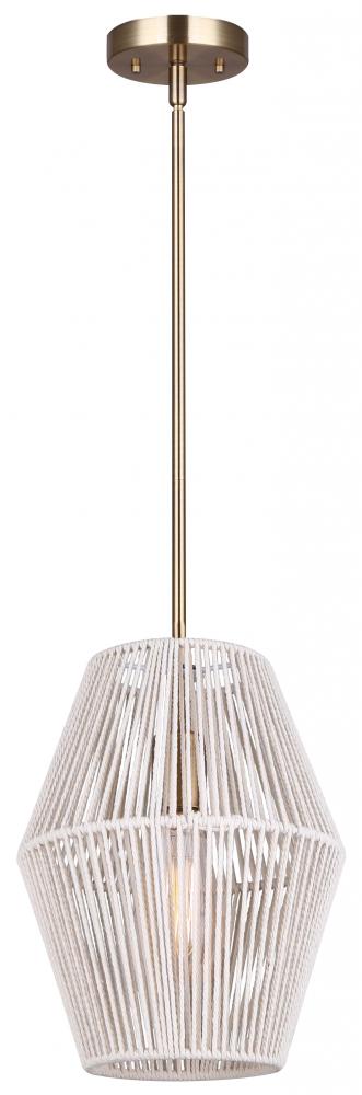 WILLOW, IPL1120A01GD, 1 Lt Rod Pendant, 60W Type A, 8.5" W x 19.5 - 61.5" H