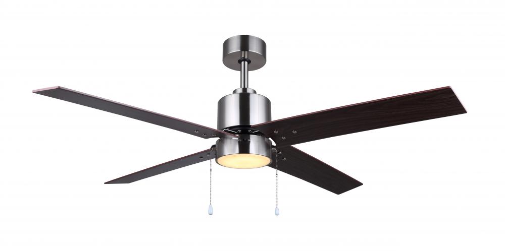 Tempest 52 in. Indoor Brushed Nickel Standard Ceiling Fan with Soft White Integrated LED