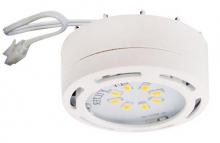 Canarm 3580LED-PLW-C - Single White LED Puck Light: 8 LED, 3000K, 320 Lumens, 4W, with connector cord