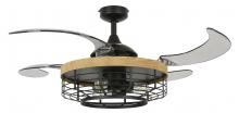 Beacon Fans 51106001 - Fanaway Montclair 48-inch Black with Teak Trim AC Ceiling Fan with Light