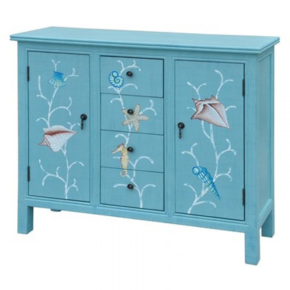 Crestview Collection Coral Reef Aqua Cupboard