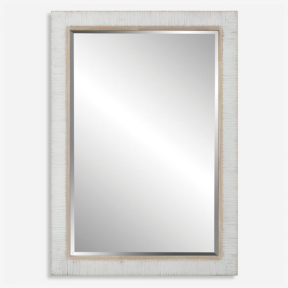 Uttermost Cape Whitewashed Rattan Mirror