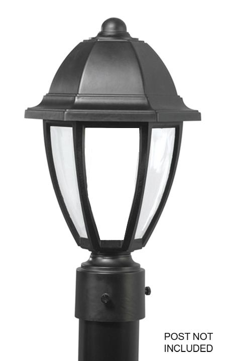 EVERSTONE POST LANTERN BLACKSTONE W/FROSTED LENS