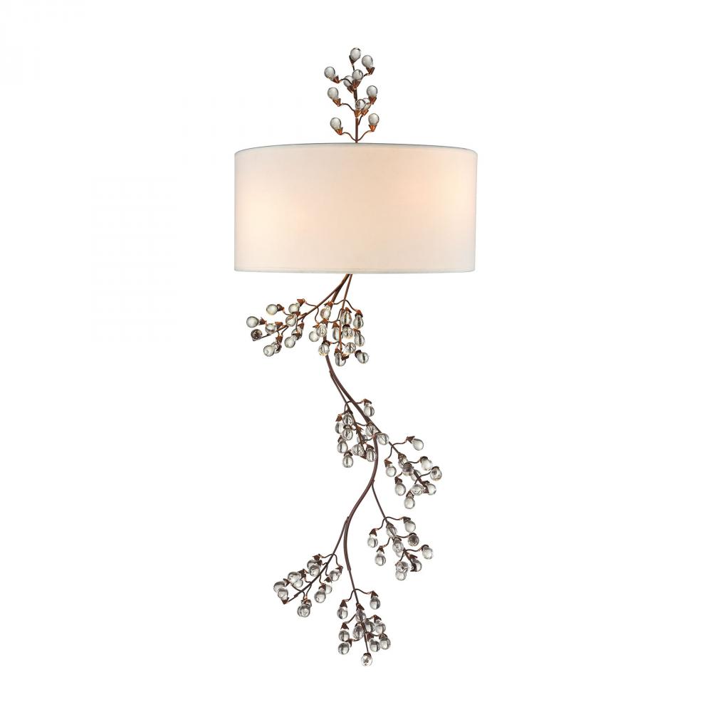 Winterberry 2 Light Wall Sconce In Antique Darkw