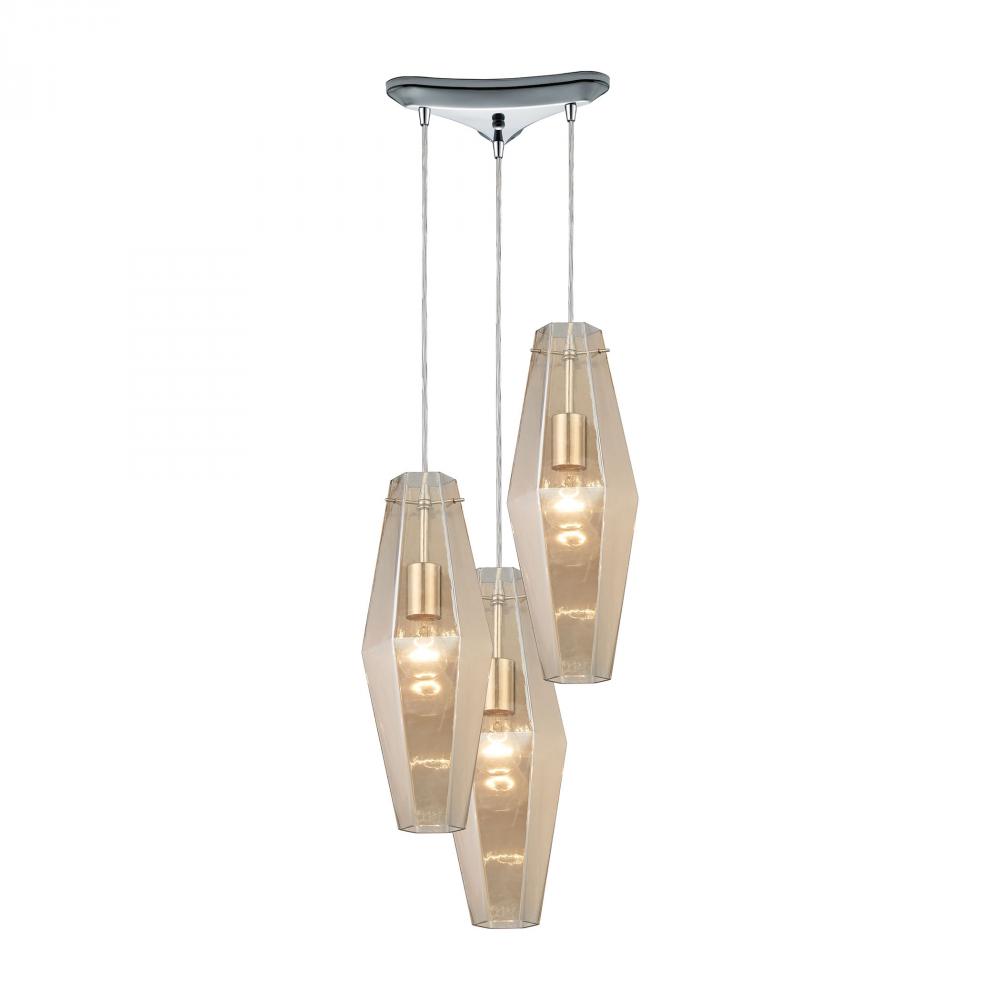 Pelham 3 Light Pendant In Polished Chrome